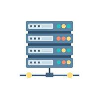 Flat illustration of stacked data servers against a White Background vector