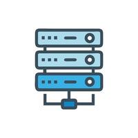 Stylized server rack illustration against White Background for technology vector