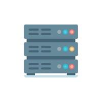 Stylized server stack illustration in flat design style vector
