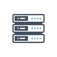 Flat server icon stacked up for data management needs vector