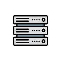 Isolated network server icon showing data processing equipment stack vector