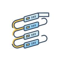 Stack of server cables isolated against a White Background vector