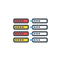 Colorful server rack data center system infrastructure illustration vector