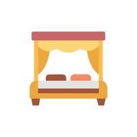 Four post bed illustration with simple color in vector