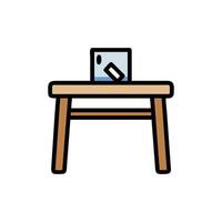 Minimalist ballot box on table for voting representation campaign vector