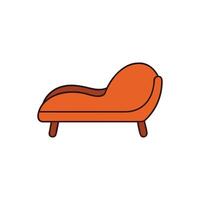 Minimalist orange chaise lounge illustration on a White Background vector