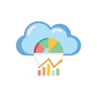 Cloud computing data analysis shows sales increasing for business vector