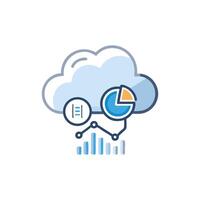 Data cloud illustration depicting analytics and information technology solutions vector