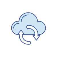 Cloud data synchronization and transfer process illustration icon art vector