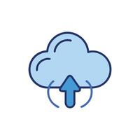 Cloud data upload graphic on White Background for technology vector