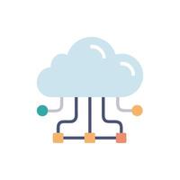 Cloud network concept with node connection on White Background vector