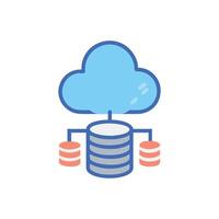 Cloud Data Storage Solution with Flat Design Illustration Style vector