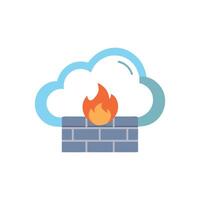 Cloud firewall protection concept for cyber security infrastructure icon vector