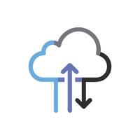 Cloud computing data upload download icon on White Background vector