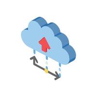 Isometric cloud computing and data transfer icon illustration vector