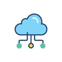 Stylized cloud computing icon on a White Background vector