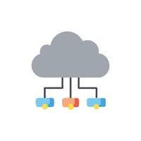 Flat graphic of cloud computing network on White Background vector