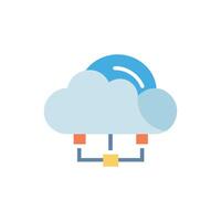 Flat design cloud computing network data connection illustration vector