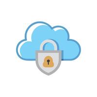Cloud Security Concept Protecting Digital Data in Cloud Services vector