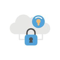 Cloud computing security and protection with online data concept vector