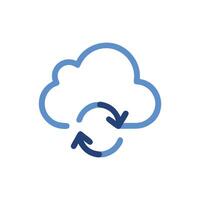 Cloud with Circular Arrows Data Sync and Backup Concept vector