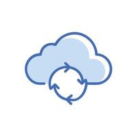 Cloud Computing Sync, Data Refresh, Network Connection Icon Illustration vector
