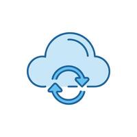 Cloud computing data refresh or synchronization illustration vector