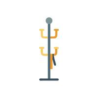 Flat coat rack with hanging scarf on White Background vector