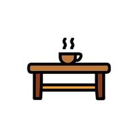 Simple graphic of table and bowl in earth tones vector