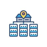 Decentralized Data Storage Network with Location Tracking Concept vector