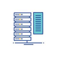 Data server stack with file system on White Background vector