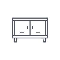 Minimalist cabinet icon on White Background, simple style vector