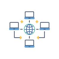 Global network of computers sharing data and information vector