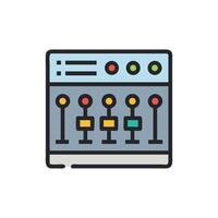 Audio mixer console icon with simple design and colors vector