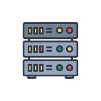Stack of digital servers and storage units icon design vector