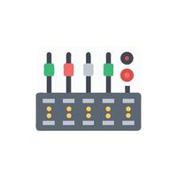 Flat design audio mixing console with colorful knobs vector