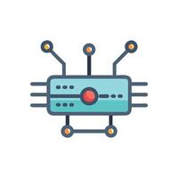 Stylized Computer Circuit Board Illustration on a White Background vector
