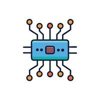 Stylized Microchip Illustration Symbolizing Technological Advancement in Modern Era vector