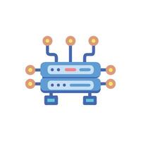 Modern network server illustration with colorful flat design style vector