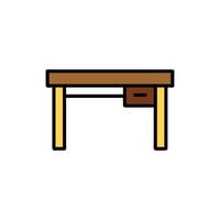 Isolated pixel art desk with drawer against White Background vector