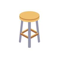 Isometric Stool Illustration with Simple Design on White Background vector
