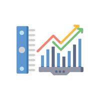Flat design illustration of business graph with arrow pointers vector