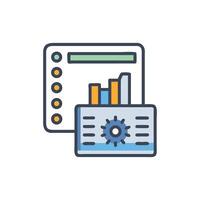 Secure data analytics dashboard with visual graph and encryption vector