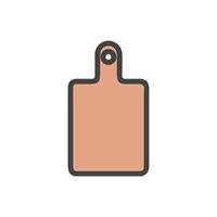 Minimalist salmon color cutting board with handle on White vector