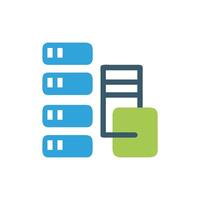 Flat illustration depicting data servers connected to a processing node vector