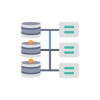 Simplified database server network diagram on White Background vector