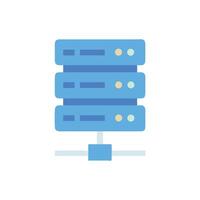 Simple flat illustration of a server rack against black vector