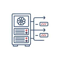 Data server network stream graphic representation, stylized illustration vector