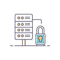 Data server protection illustration of system security setup vector