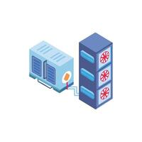 Isometric Illustration of Central Air Conditioning System on White Background vector